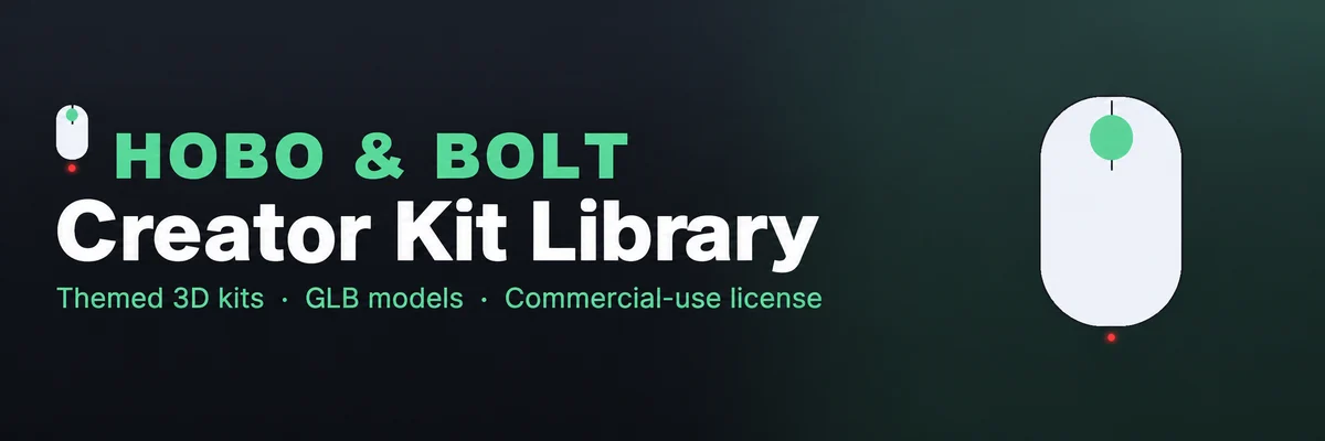 Hobo & Bolt Creator Kit Library banner with its green wordmark and mouse emblem.